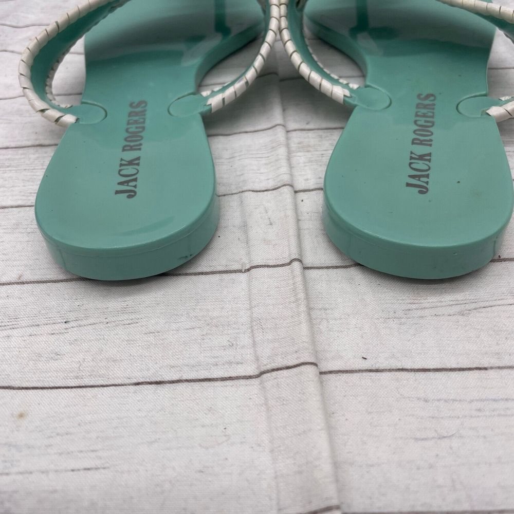 Jack Rogers Womens Mint Green (blueish)  White Sandals Size US 6 Hard Plastic - Picture 8 of 10